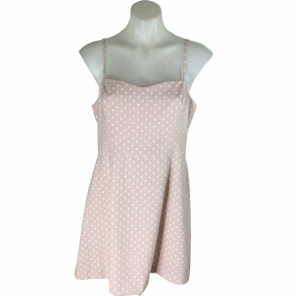French Connection Dress Pink Polka Dot Spaghetti